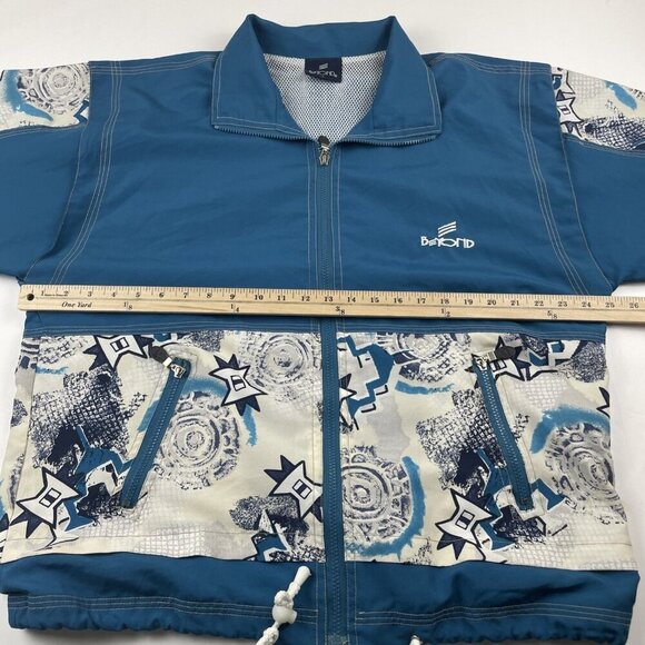 Beyond Clothing Windbreaker Men’s L Vented Lightweight Rope Hem Aztec Full Zip - Picture 4 of 12